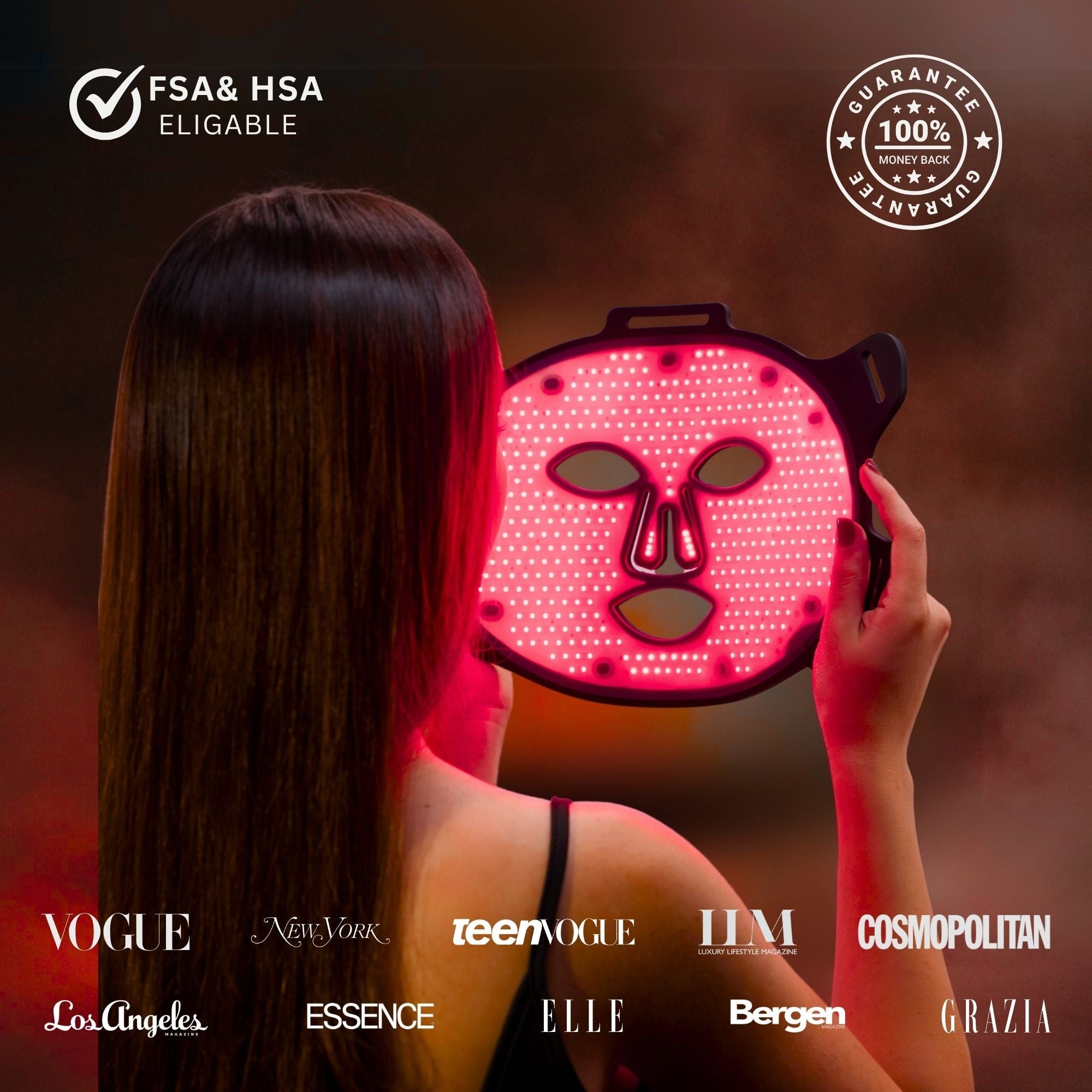Red Light Therapy Mask –FDA-Certified 470 Micro-LEDs - Professional Grade | Younger Glow
