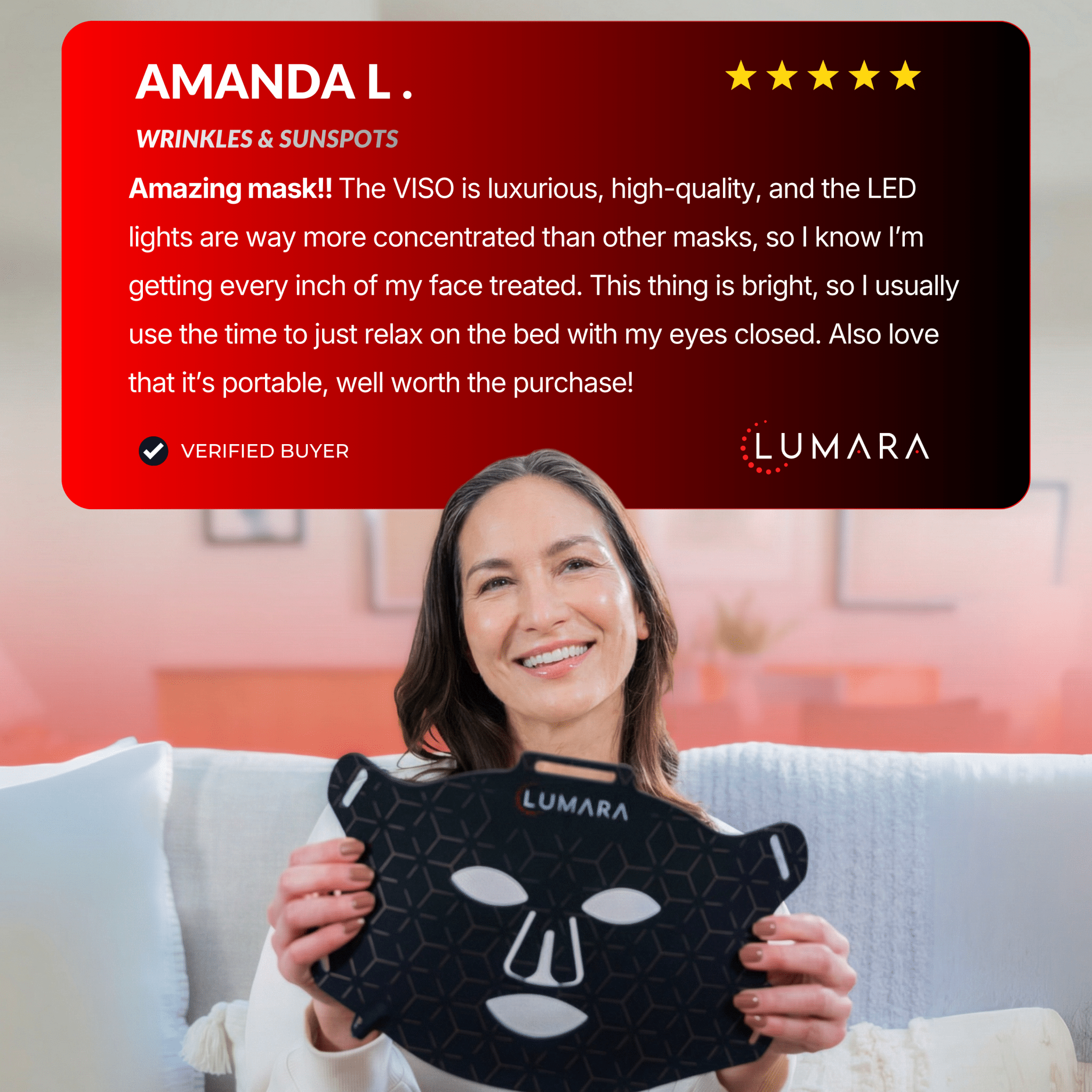 Red Light Therapy Mask –FDA-Certified 470 Micro-LEDs - Professional Grade | Younger Glow