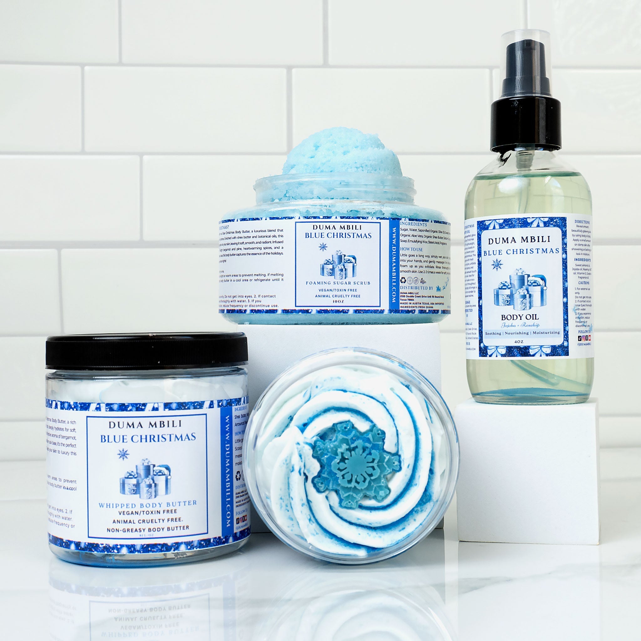 Blue Christmas Skincare Gift Bundle – Festive Holiday Set