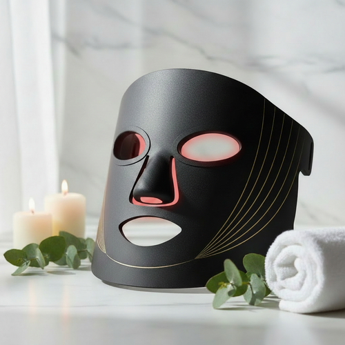 Black LED Mask - Spa Marble Background