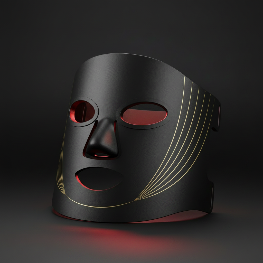 Black LED Mask - Subtle Inner Glow 3/4