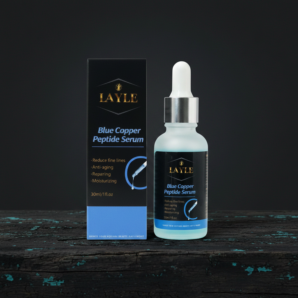 Blue Copper Peptide Serum - Clean Dark Background